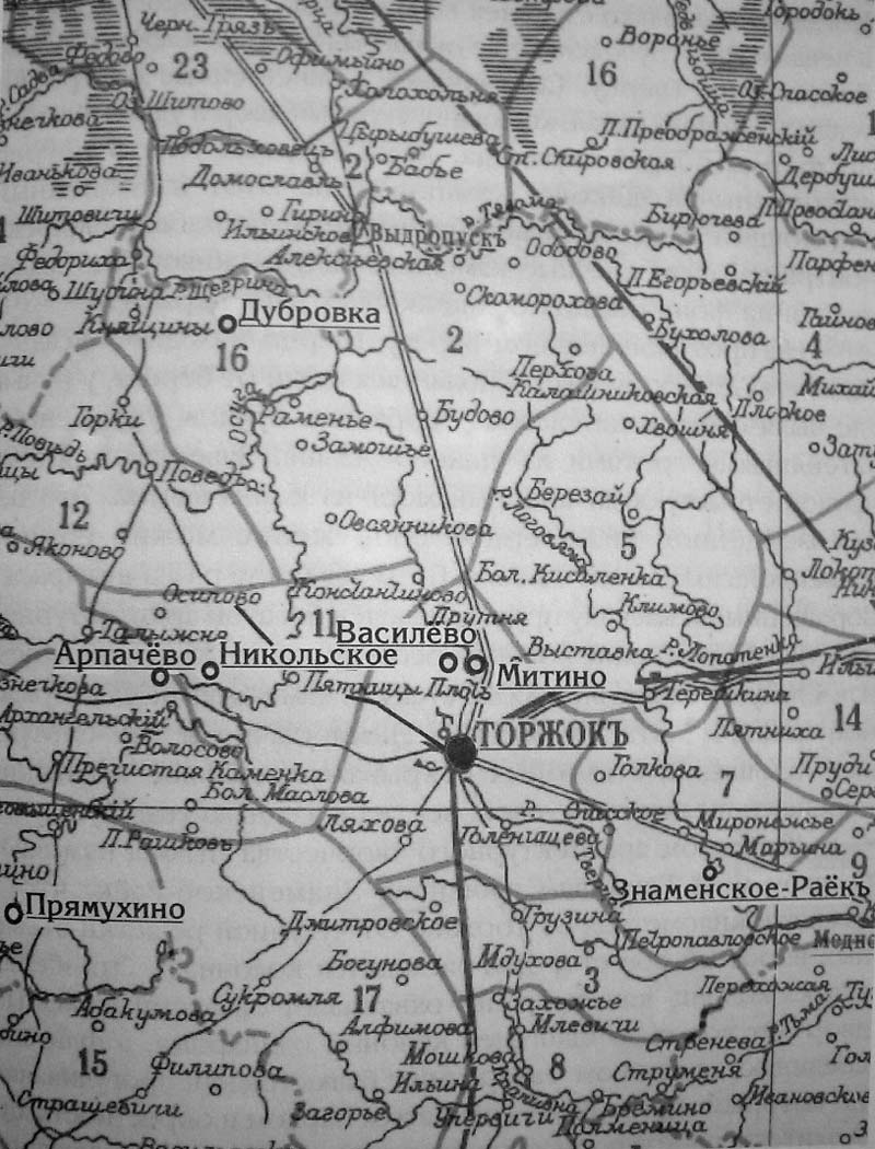 Карта Новоторжского уезда